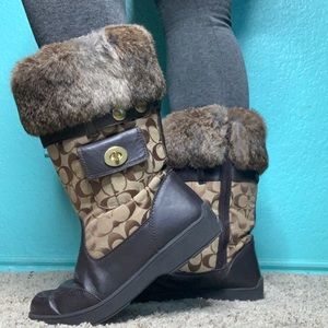 Authentic Coach Kimberly Fur Trimmed Winter Boot